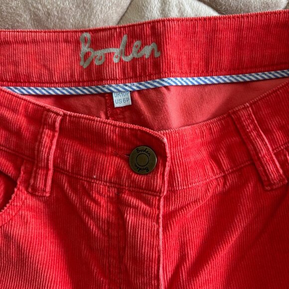 Boden Bright Red-Orange Corduroy Pants Size US 6P - Picture 3 of 4